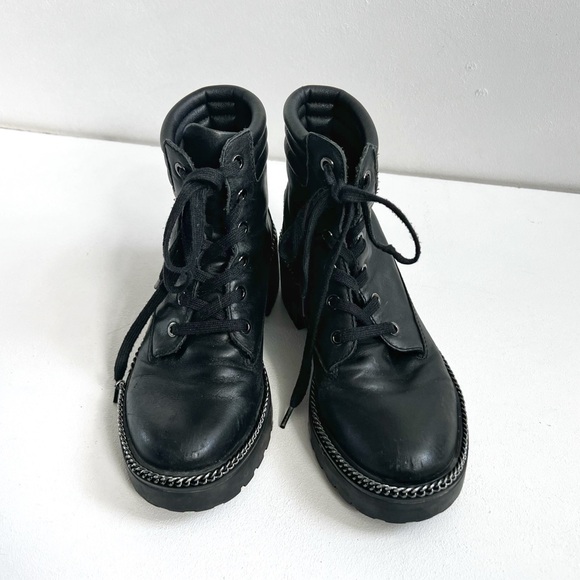 Wishbone Collection | Leather Chain Moto Boots - Picture 2 of 7